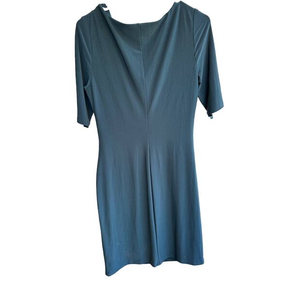 Lauren Ralph Lauren Women's Sz: 12 Woodland Green Cowl Neck Ruched Sheath Dress - Picture 6 of 12